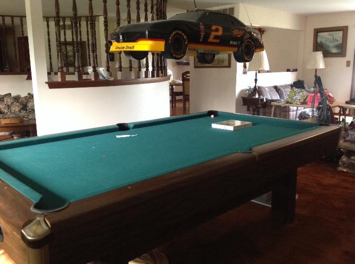 Brunswick Pool Table and racing car pool table light