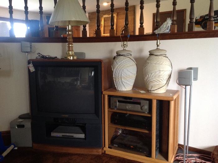 Television, lamps and speakers