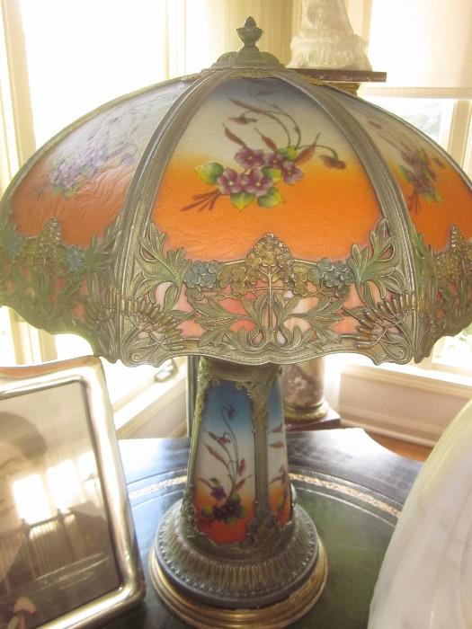 painted antique lamp