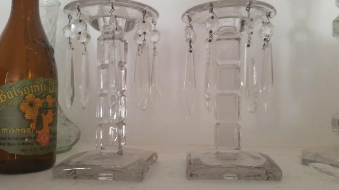 Crystal Candle Holder with Prisms