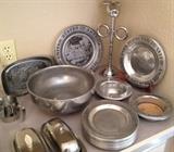 Pewter and a titanium-stamped serving bowl