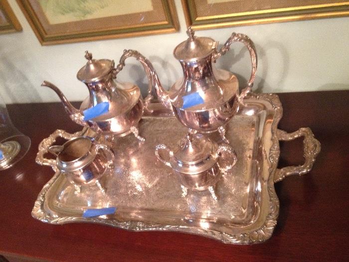 Silverplated teaset, silver on copper by Sheffield