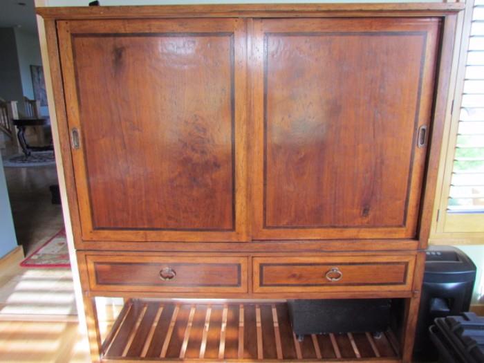 fine inlaid cabinet. Would make a beautiful tv cabinet.