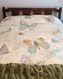 Full size bedroom suite includes FB/HB, nightstand, dresser with 2 mirrors. Bachelor chest