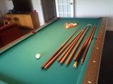 This fabulous "Fischer Pool Table"has accessories! Available Immediately...