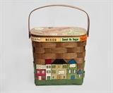 Peck and Peck Straw Vintage Hand Painted Handbag