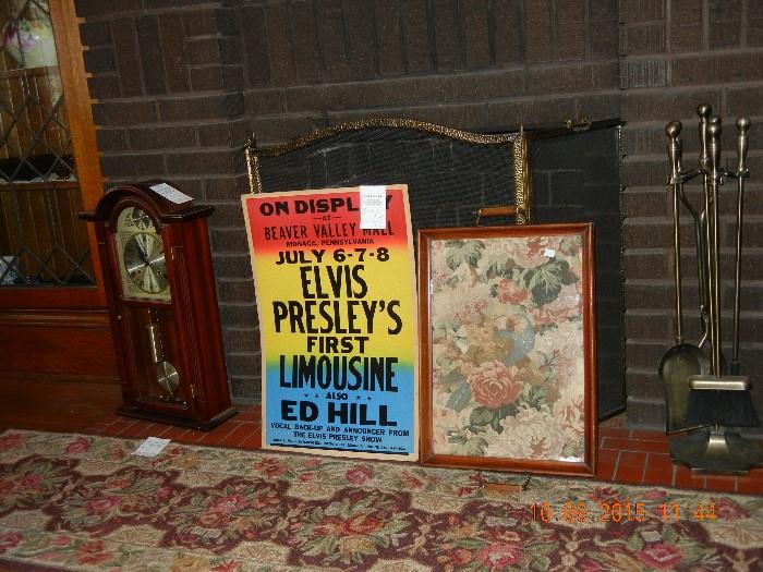 Mantle Clock    Vintage  Elvis Poster (Original)