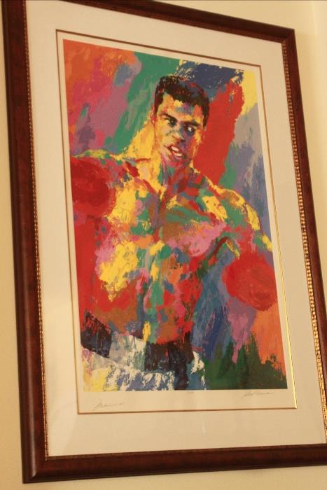 Leroy Neiman Muhammad Ali Signed 28" by 42" Serigraph Limited Edition LE 674/850