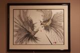 Hisashi Otsuka limited edition (no. 17 of 100) mixed media titled "Double Kiss" - measures 32.5" by 23" - comes with COA