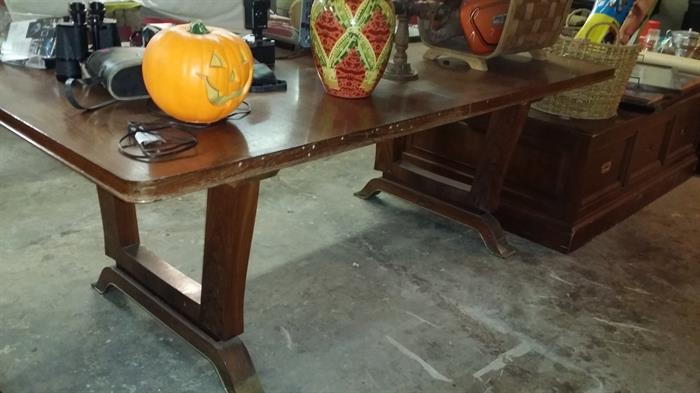 large vintage wood dining table