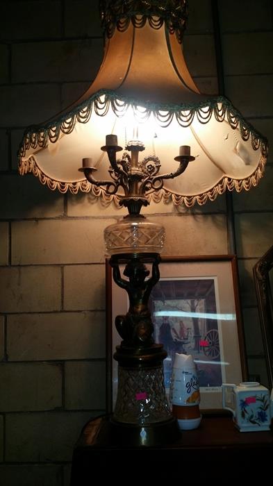 antique cherub lamp