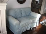Blue Denim Slipcovered Loveseat