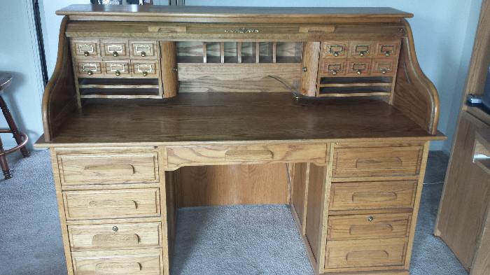 Rolltop oak desk