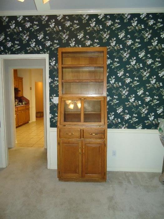 Oak bookcase cabinet