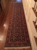 Hand knotted wool runner