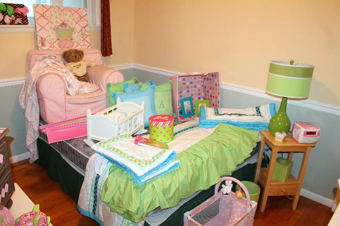 Children's room decor, nigthstand, lamp, and Simmons Beautyrest Classic Luxury Firm queen mattress / boxsprings