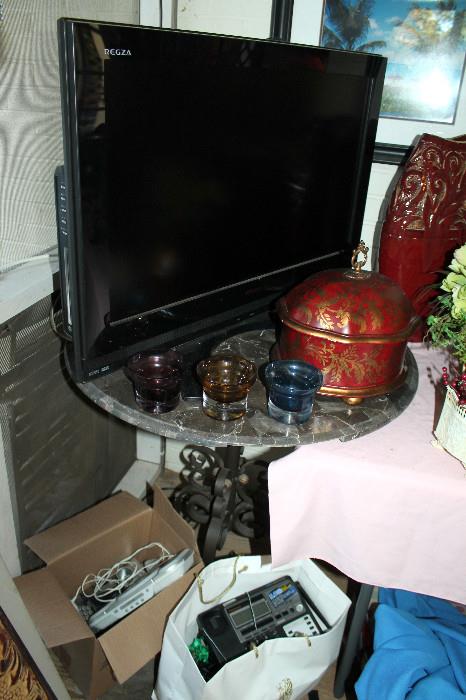 Iron / marble table and Toshiba Regza 32" LCD TV