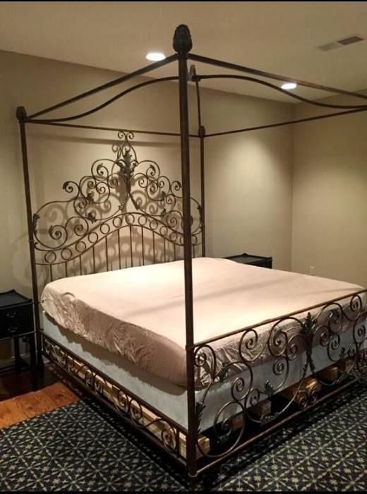 King iron poster bed