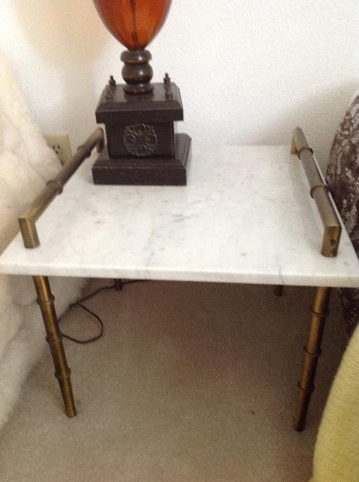 Vintage marble top side table 