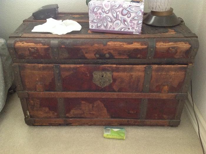 Chest with newspapers that line bottom from civil war. Purchased many years ago at an auction. 