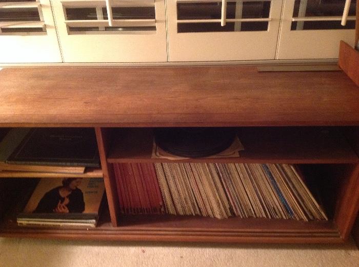 Antique record cabinet. Lots of records too. 