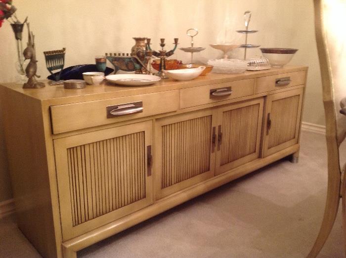 Sideboard - antique cherry wood. Displayed on top lots of beautiful serving items 