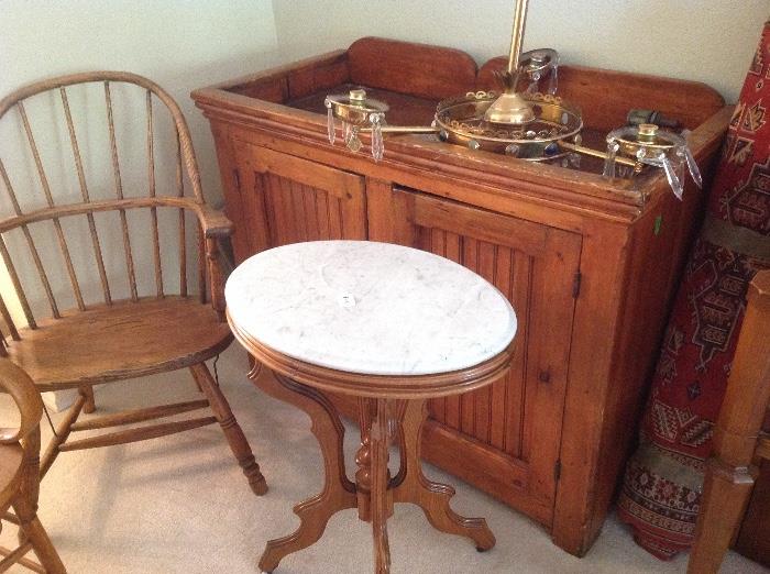 Marble top small table antique 