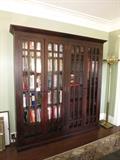 Custom-Built Mission-Style Bookcase-Cabinet