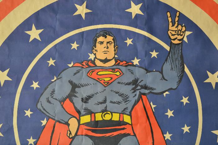 Superman says "Peace". 