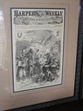 Harper's Weekly Holiday drawing professionally framed 