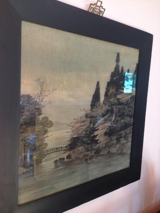 Stunning antique painting on silk - one of a kind!