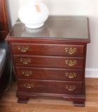 Chippendale style nightstand / chest with glass top - solid