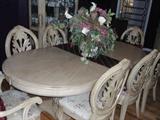 Ashlley Millenium table with leaf, matching 8 chairs also available.