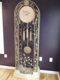 WOW, NICE 6FT HOWARD MILLER CLOCK, ALL METAL WITH IVY PATTERN,,,VIST THIS ESTATE SALE AND PICK THIS ITEM UP FOR A GREAT DEAL !