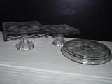 PRETTY CRYSTAL CAKE PLATES