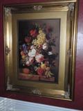LARGE , FANTASTIC FRAMED PRINT OF FLOWER ARRANGMENT,PURCHASED FROM THE BILTMORE ESTATE GALLERY ABOUT 12 YEARS AGO