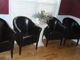 LEATHER PALOR CHAIRS, SET OF FOUR