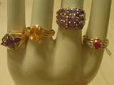 AMETHYST,14KT---CITRINE,14KT---AMETHYST,STERLING---RUBY & CZ,14KT----------------WE HAVE MANY OTHER GOLD AND STERLING ITEMS NOT LISTED