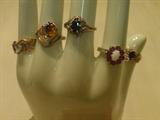 BLACK HILLS GOLD AND AMBER---SAPHIRE,STERLING----GARNET AND OPAL,STERLING