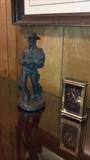 COWBOY IS SIGNED, BULOVA BRASS CLOCK, NICE