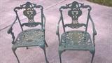 METAL PATIO CHAIRS, GREEN