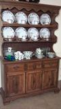 BASSET NAME BRAND HUTCH, GREAT CONDITION. Also we have a christmas set of dishes and a large 56 pc. set on china, made in japan