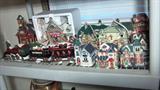 christmas lighted houses, one is dep. 56