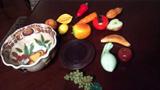 plastic and glass fruit