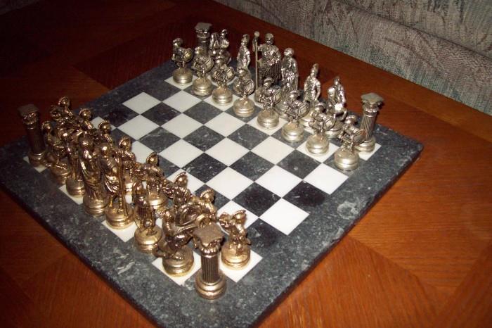 Marble Base Chess Set From Greece