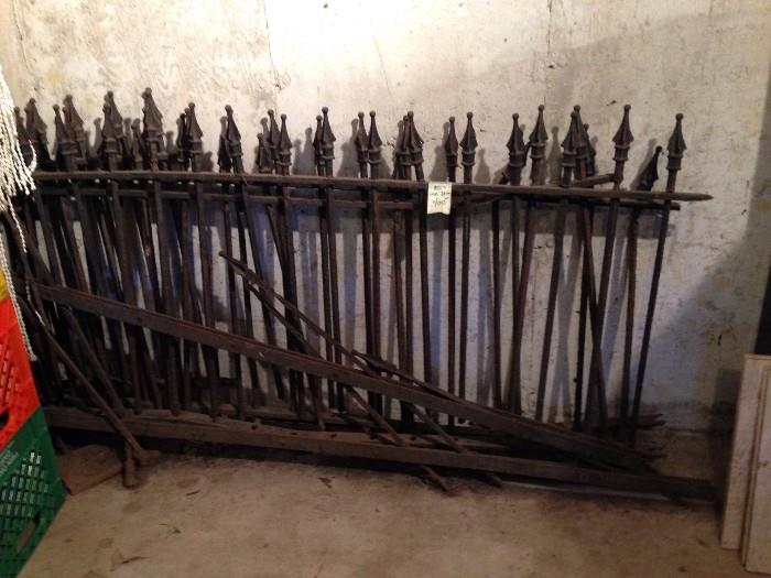Antique cast iron fencing, approximately 28 feet, is perfect for garden or landscaping accent!                 Priced at $400, NOW ONLY $140!