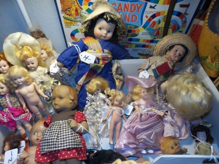 Box Full Of Vintage Dolls From The 1930's and 1940's
