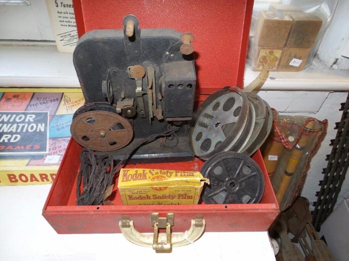 1920's Childs Movie Projector with Movies