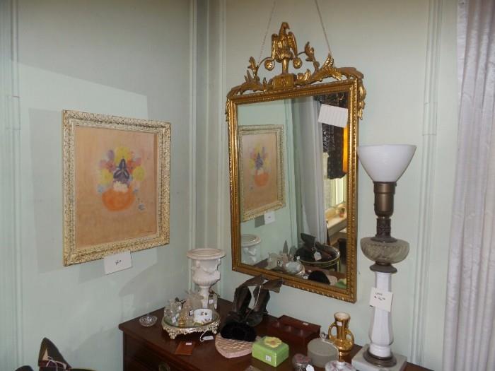 Beautiful Gilded Mirror with Eagle