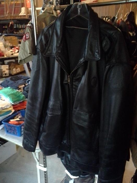 Men's large leather motorcycle jacket 